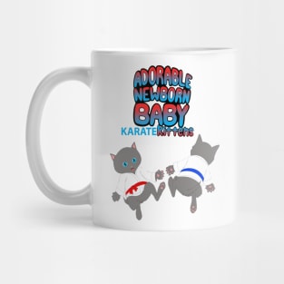 Adorable Newborn Baby Karate Kittens Mug